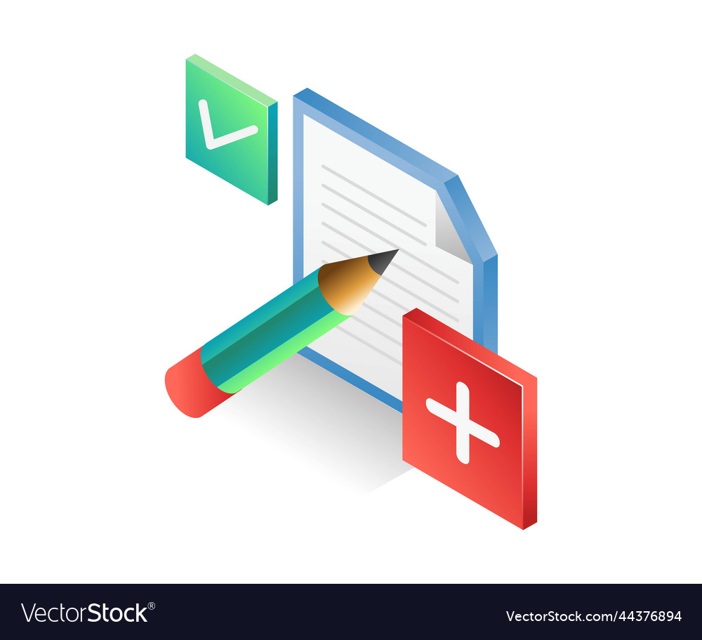 Flat isometric concept create and add vector image Flat isometric concept create and add