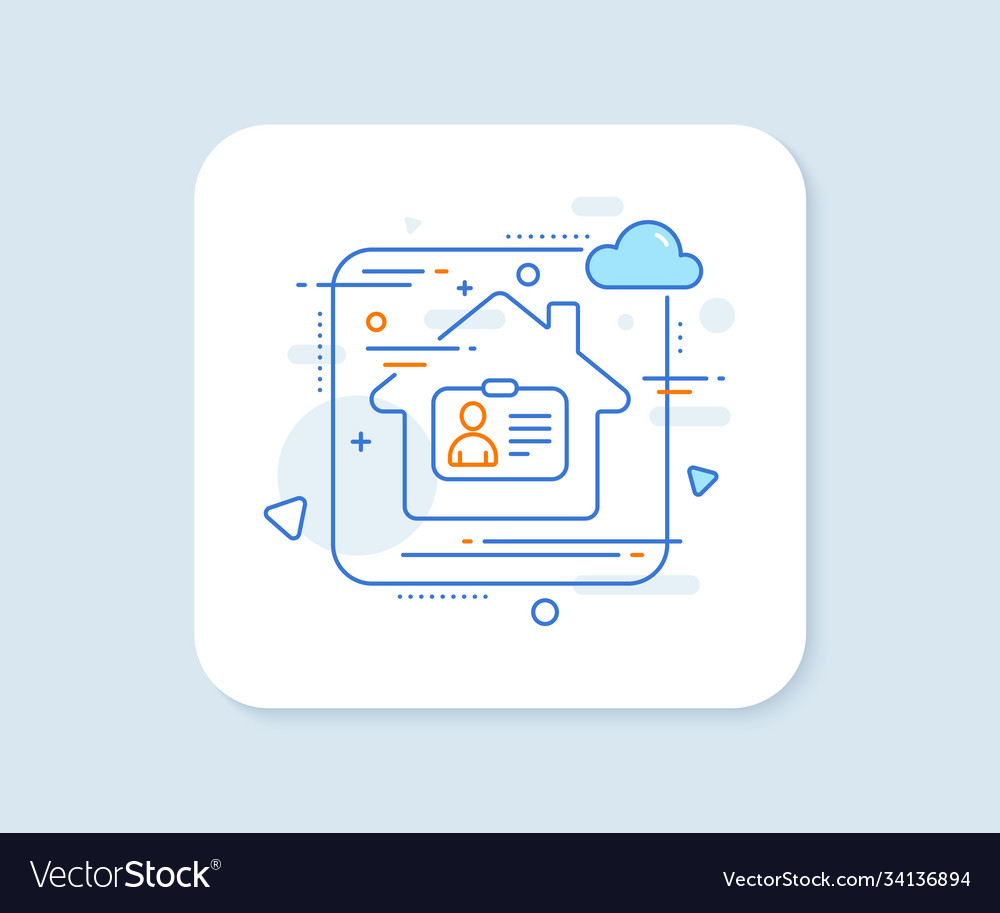 Id card line icon user profile sign