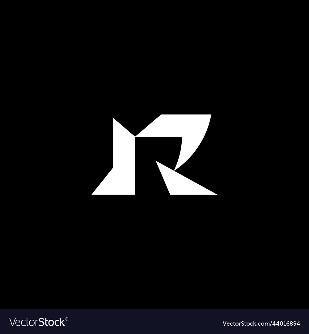 Initial based clean and minimal letter r monogram vector image Initial based clean and minimal letter r monogram