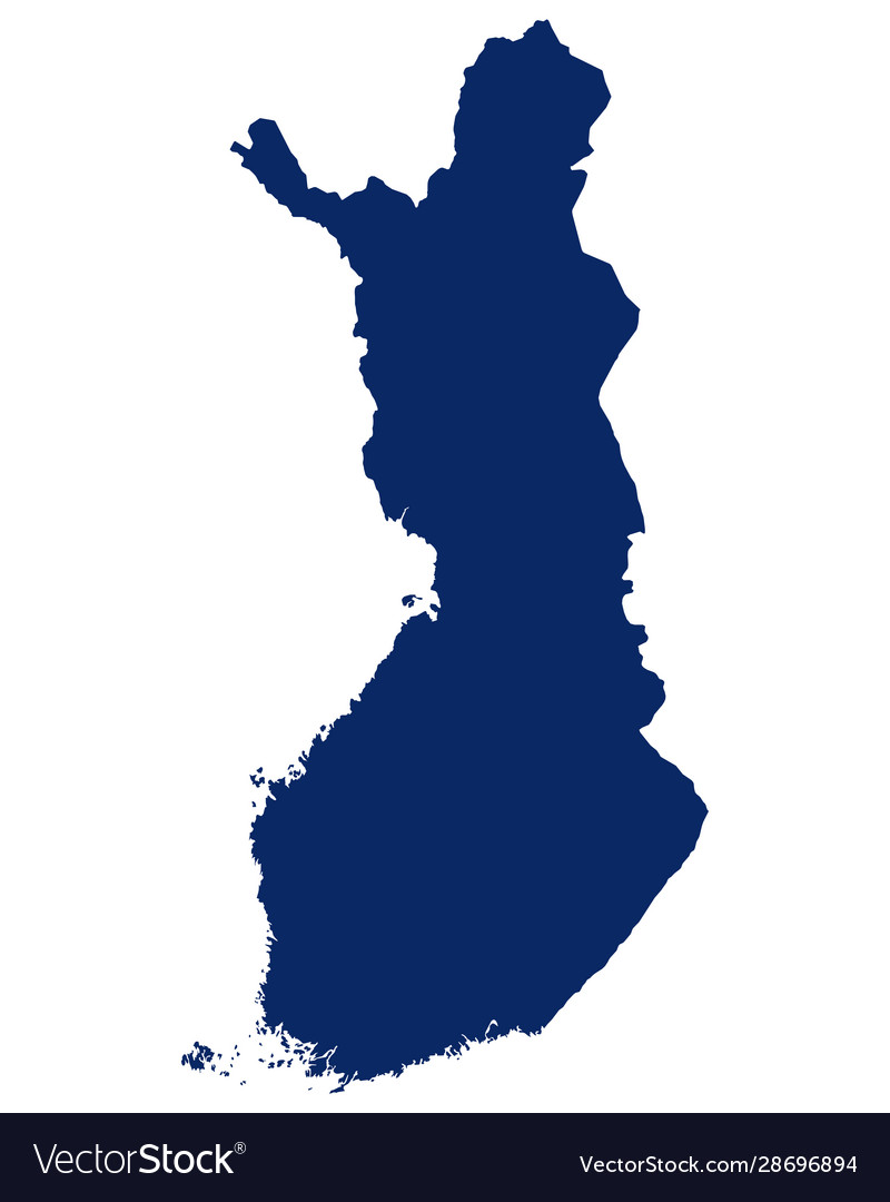 Landkarte Finland in blauer Farbe