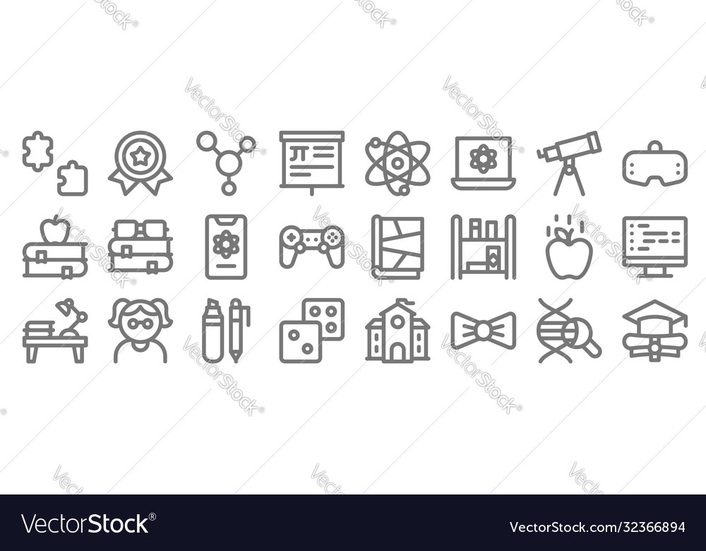 Nerd line icons linear set quality vector image Nerd line icons linear set quality