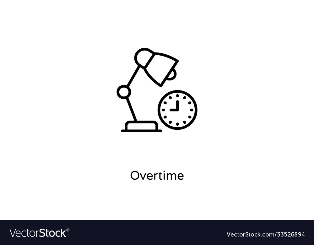Overtime linear icon in logotype vector image Overtime linear icon in logotype