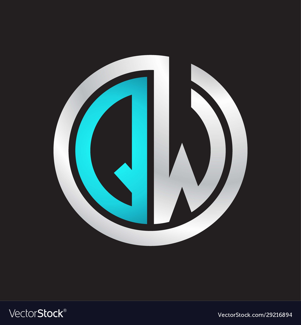 Qw initial logo linked circle monogram vector image Qw initial logo linked circle monogram