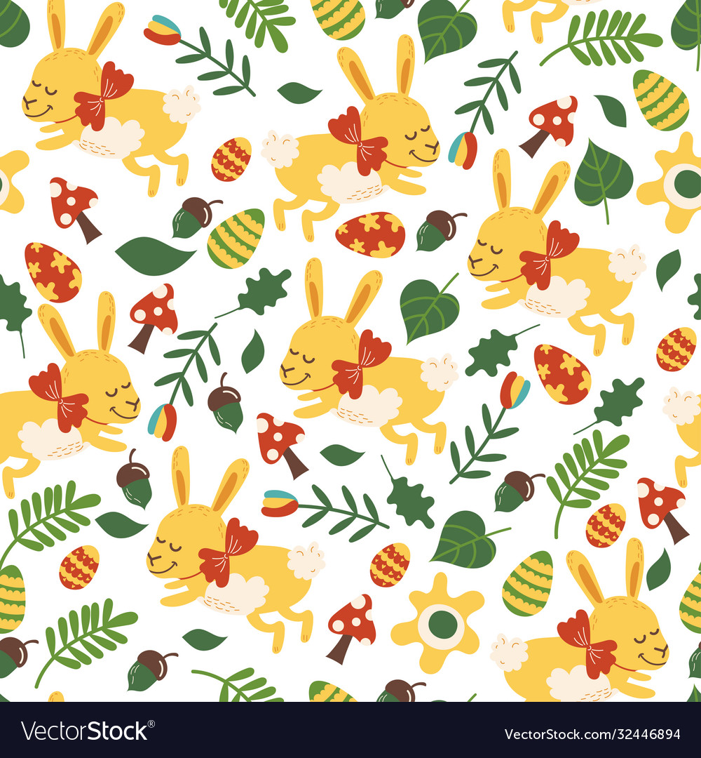 Seamless pattern for easter theme with cute