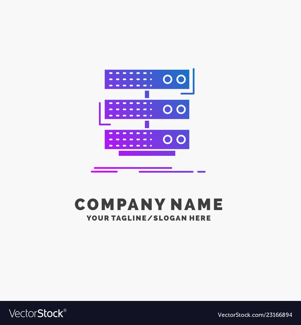 Server storage rack database data purple business vector image Server storage rack database data purple business