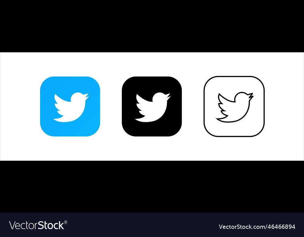 Set of social networking icons twitter design