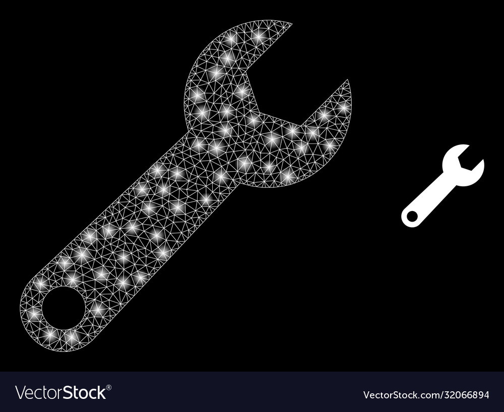 Spanner tool - bright web mesh with lightspots Vector Image Spanner tool - bright web mesh with lightspots