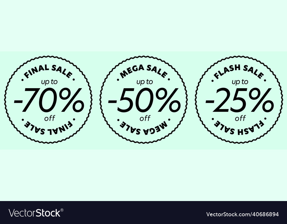 Stamp With Up To 25 50 And 70 Percent Off Big Vector Image