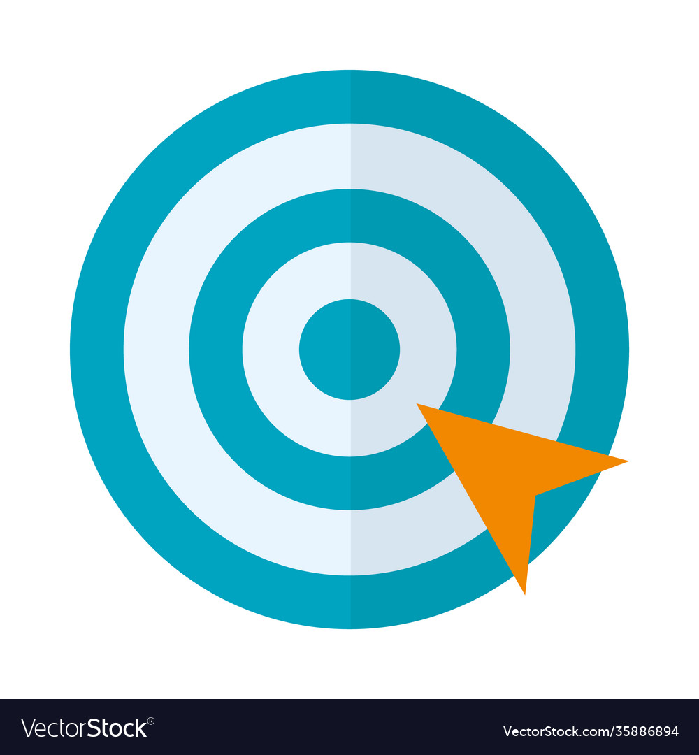 Target with location arrow icon flat style Vector Image