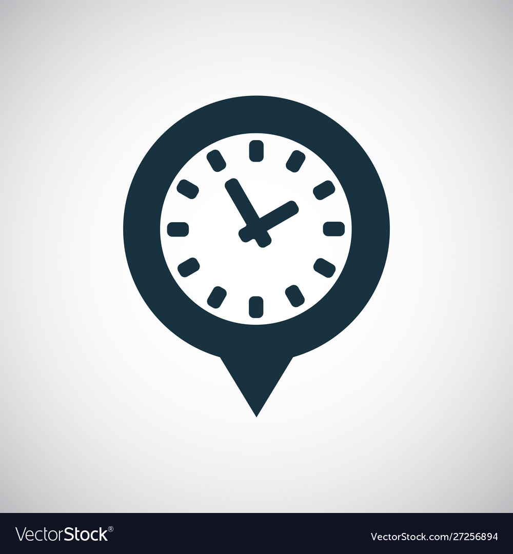 Time pin icon for web and ui on white background
