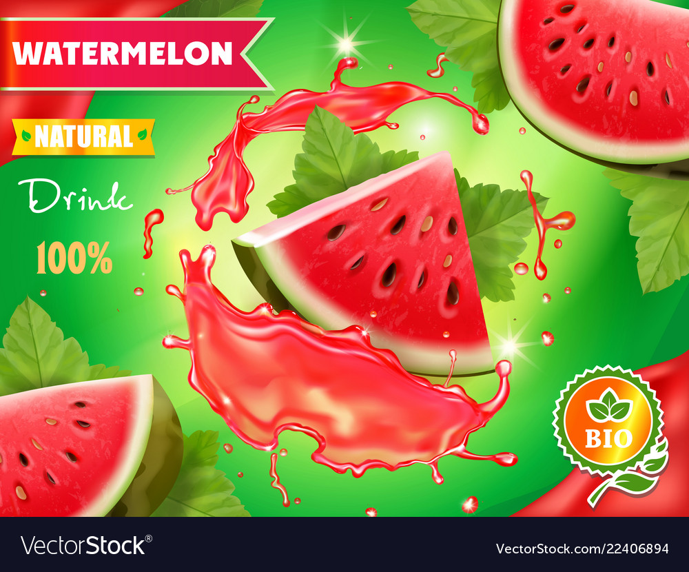 Watermelon juice advertising package design Vector Image