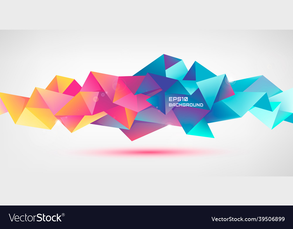 Abstract geometric 3d facet shape isolated vector image Abstract geometric 3d facet shape isolated