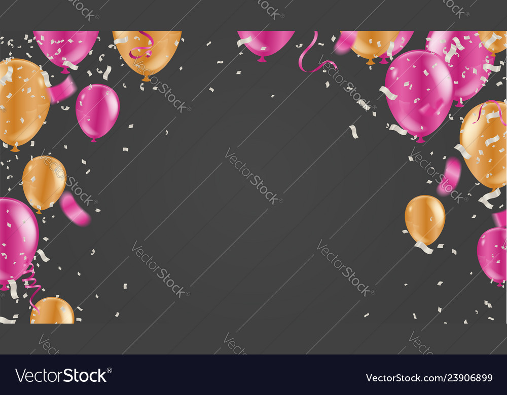 Beautiful realistic party balloons happy birthday Vector Image