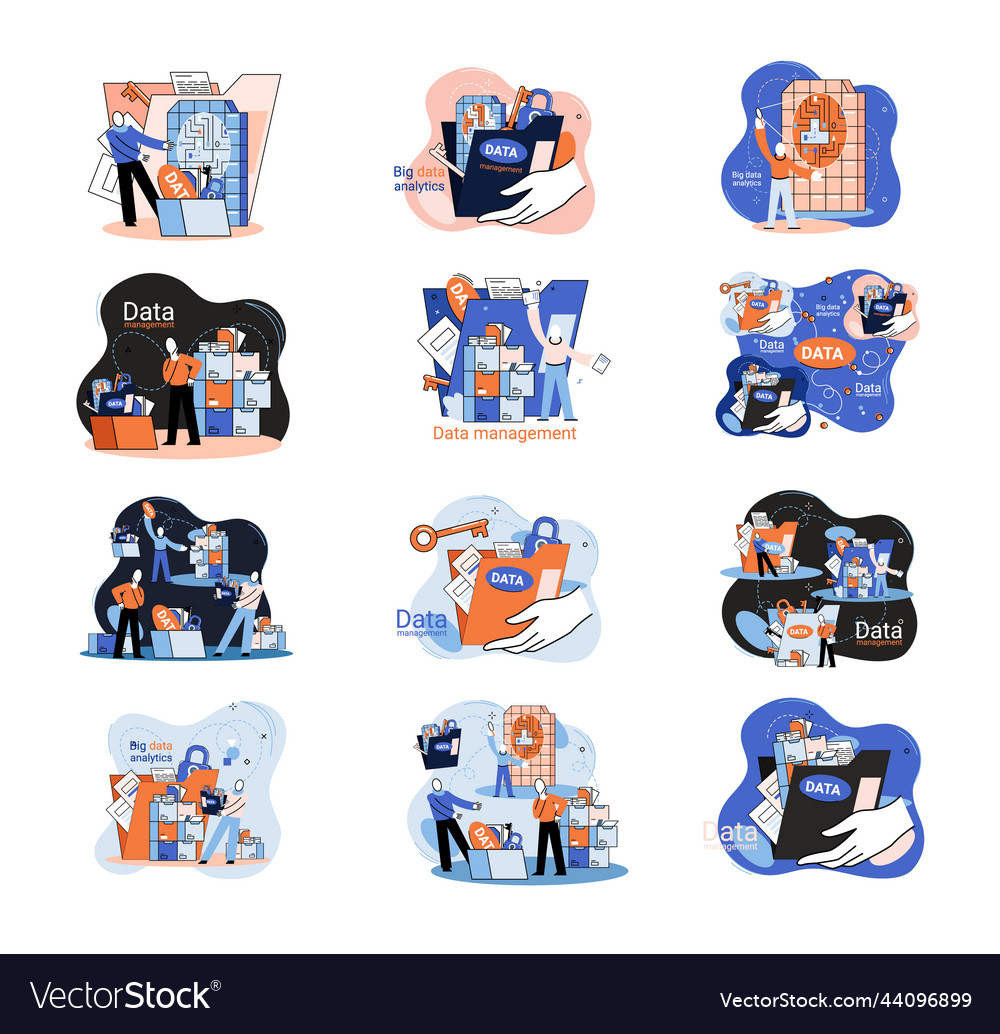 Big data analytics platform management Vector Image Big data analytics platform management