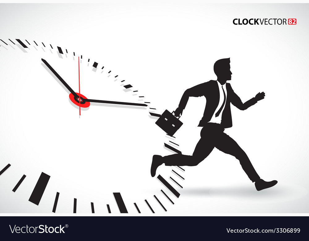 business-man-beating-the-clock-royalty-free-vector-image