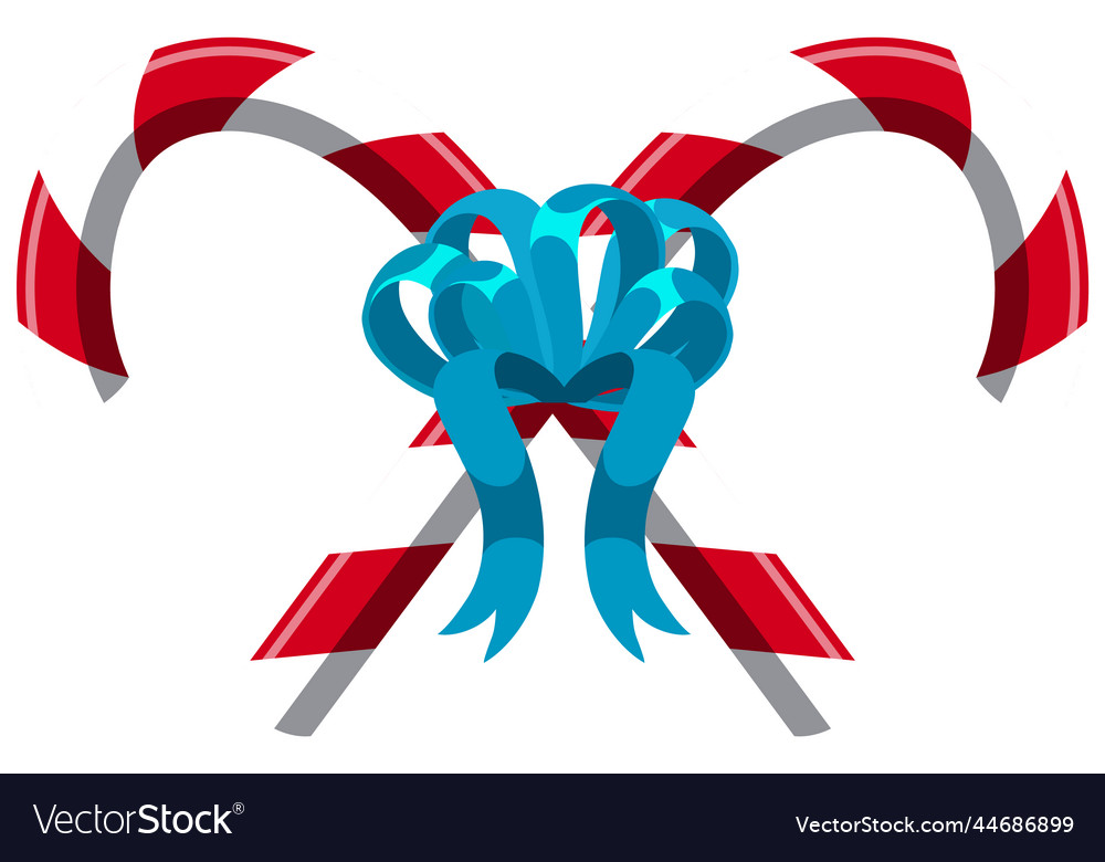 Christmas cane candy crossed Royalty Free Vector Image