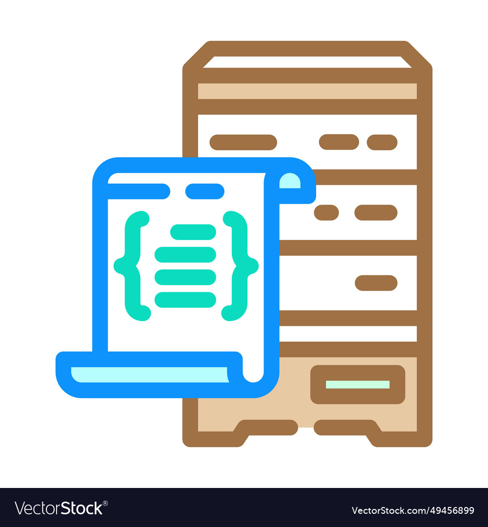 Database scripts color icon vector image Database scripts color icon