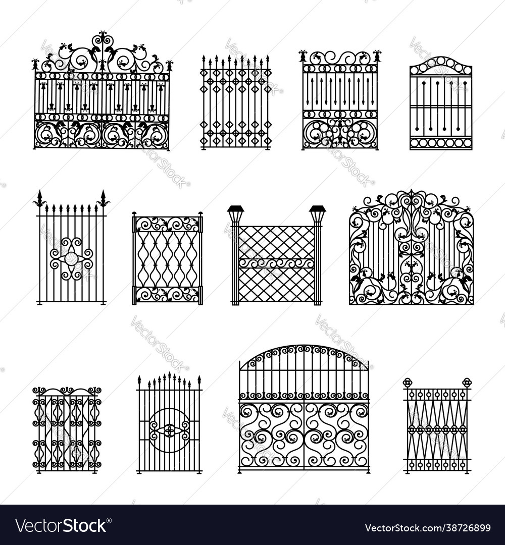 Decorative fences set Royalty Free Vector Image