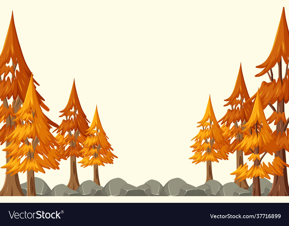 Empty sky background with many pine trees vector image Empty sky background with many pine trees