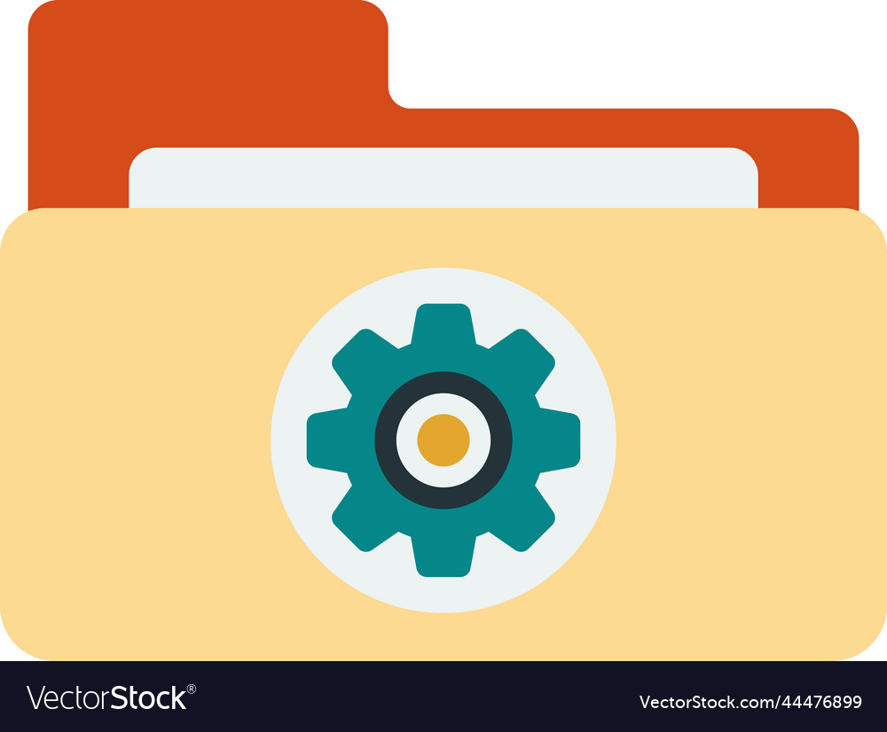 Folders and cogs in minimal style