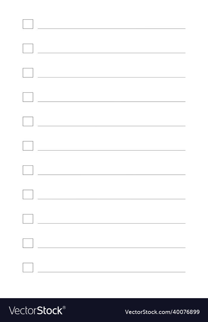 Graph paper printable to do list with check boxes vector image Graph paper printable to do list with check boxes