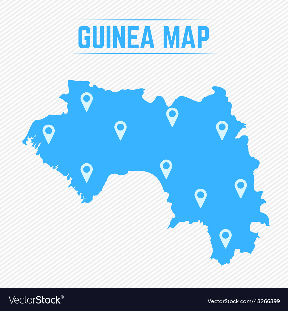Guinea simple map with icons
