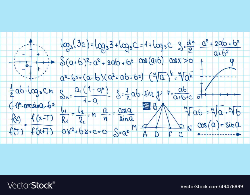 Hand drawn math symbols blackboard chalkboard Vector Image