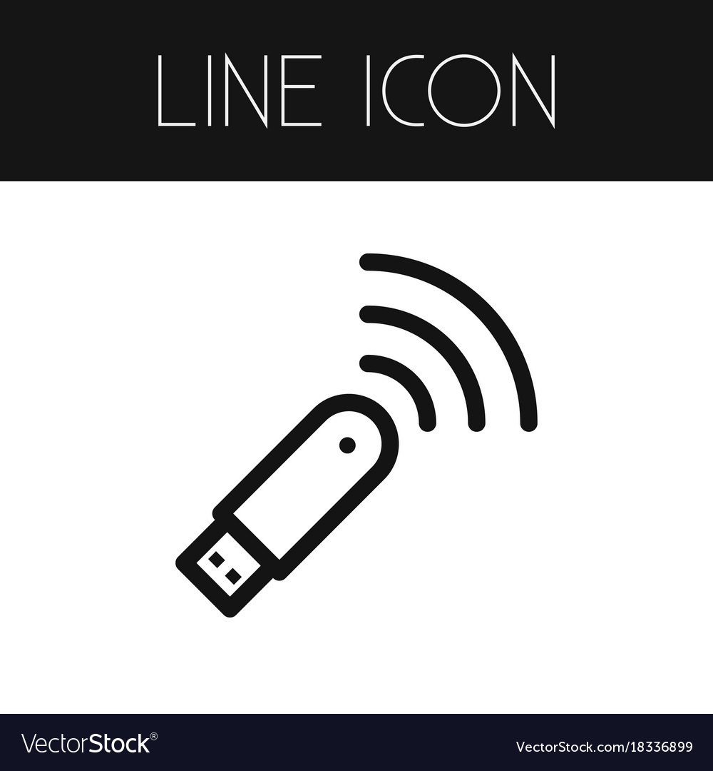 Isolated modem outline wifi element can