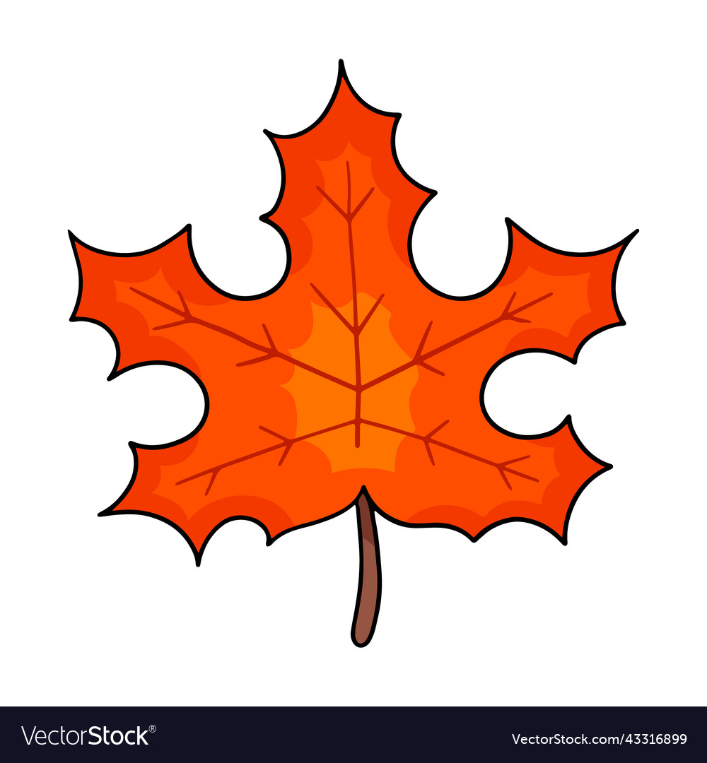 Maple leaf design element in the style