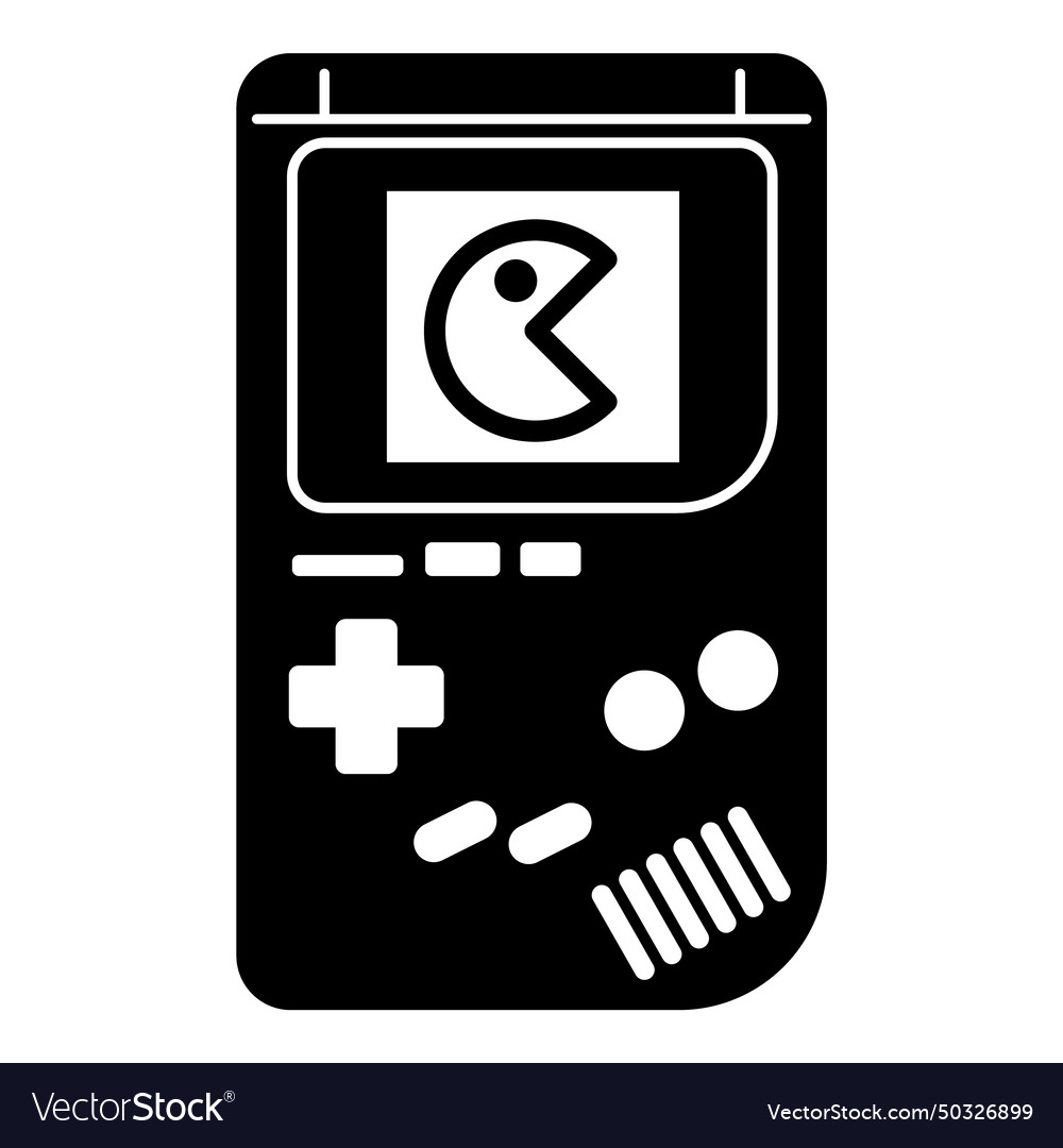 Retro handheld console game flat icon isolated