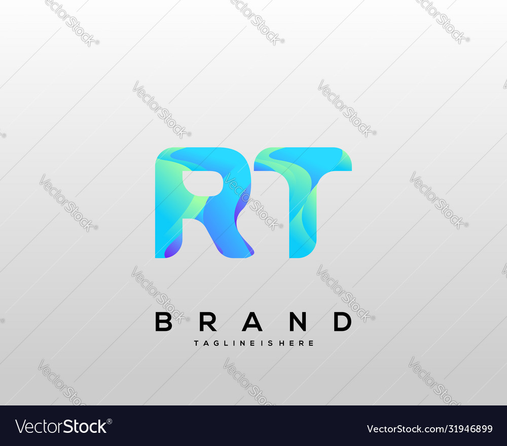 Rt initial logo with colorful template Vector Image Rt initial logo with colorful template