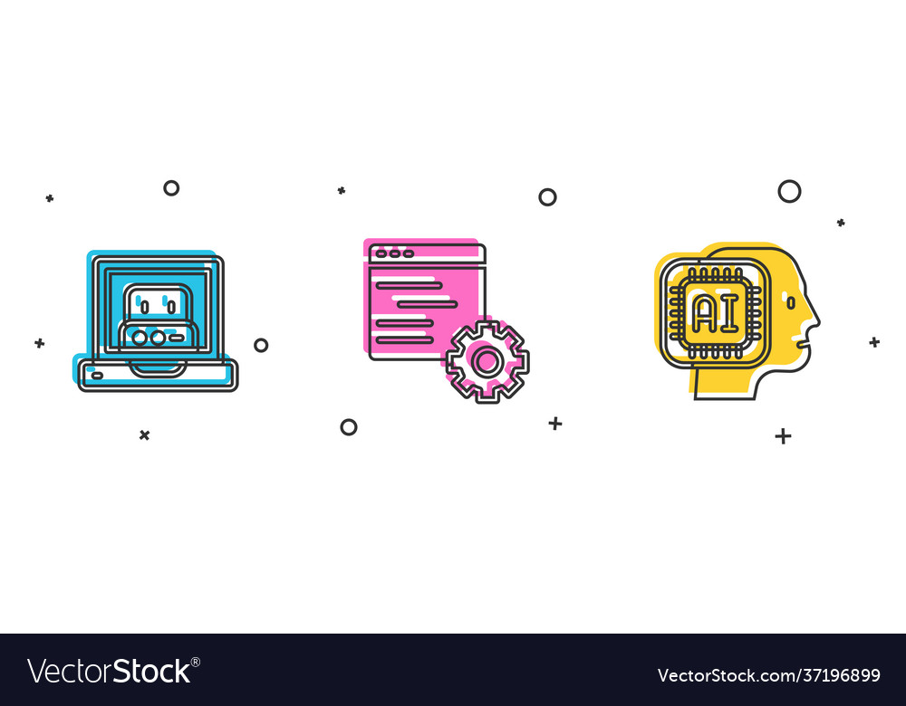 Erstellen von Roboter-Computer-Api-Schnittstelle vector image Erstellen von Roboter-Computer-Api-Schnittstelle