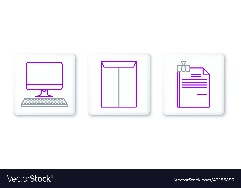 Set line file document and binder clip computer