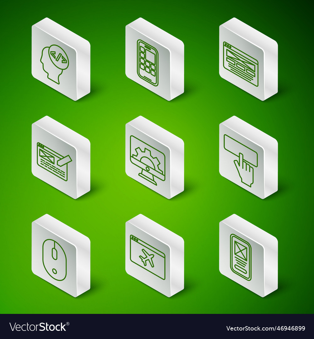 Set line ui or ux design website template front vector image Set line ui or ux design website template front
