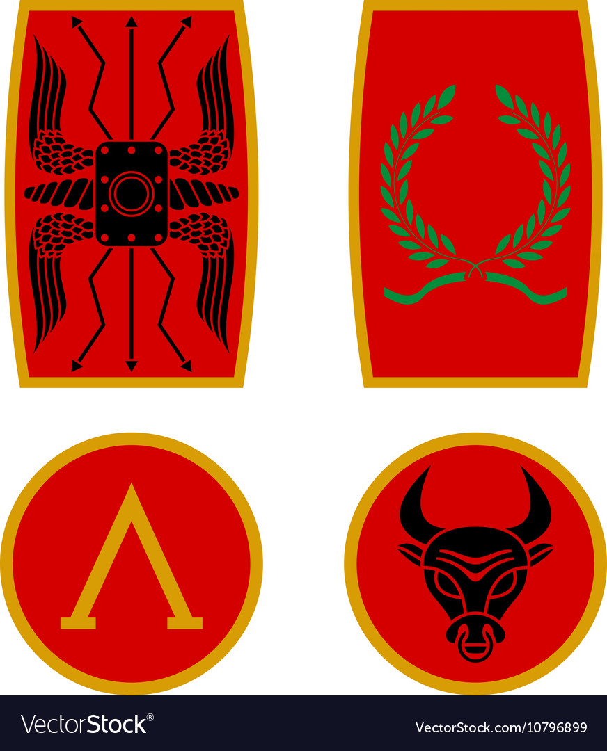 Set of ancient shields Royalty Free Vector Image