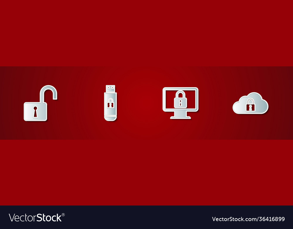 Set open padlock usb flash drive with lock