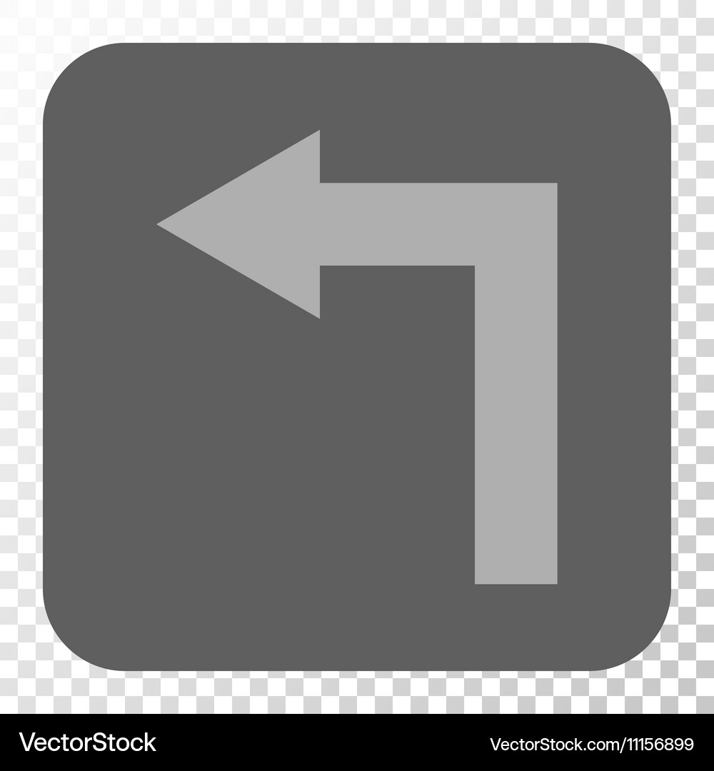 Turn left rounded square button Royalty Free Vector Image
