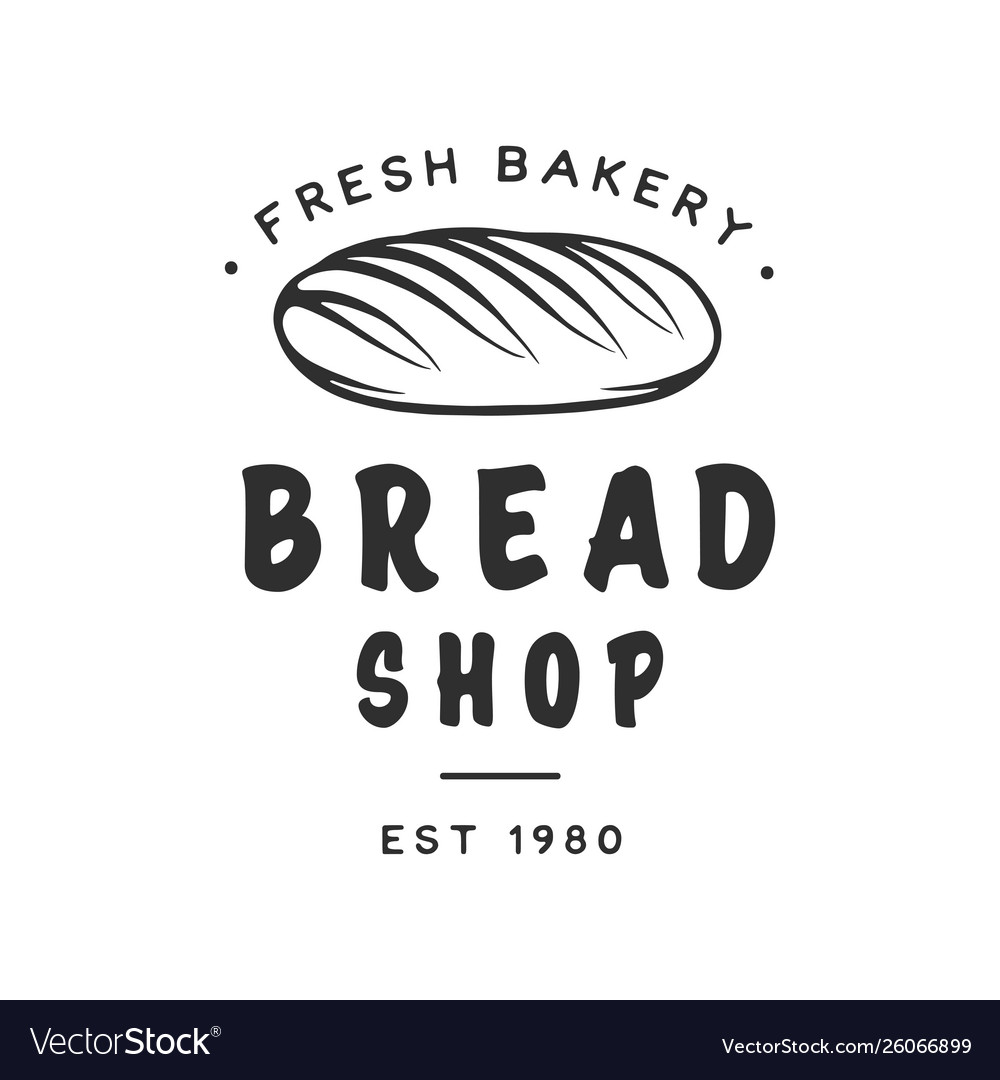 Vintage style bakery shop label badge emblem logo