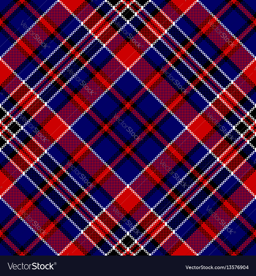 Blue Red Diagonal Check Pattern