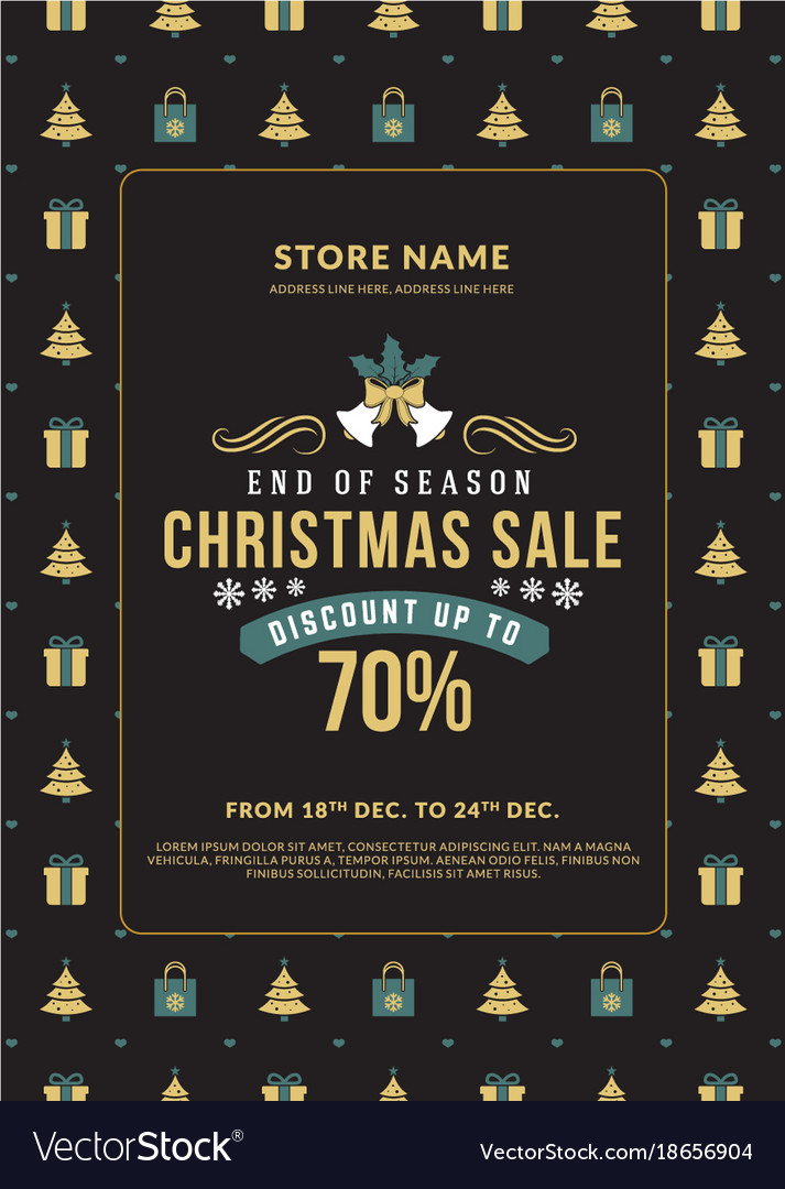 Christmas sale poster design holiday shopping