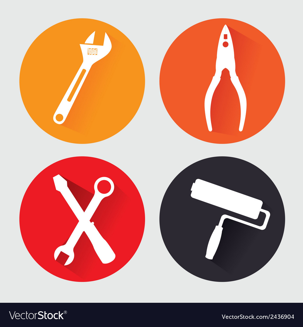 Construction tools over gray background