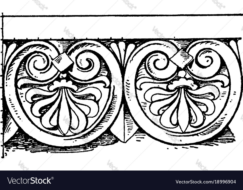 Graeco-italic cresting border has a downward