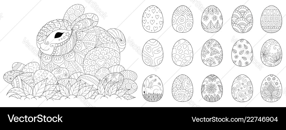 Happy easter set Royalty Free Vector Image - VectorStock