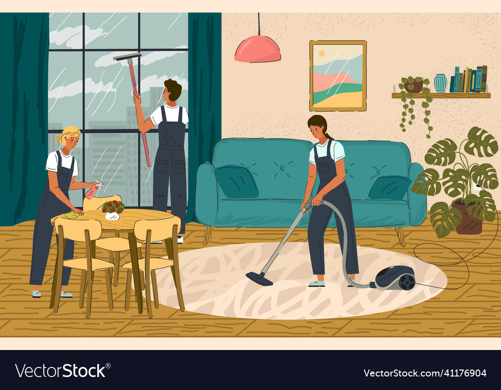 Home cleaning service business concept Royalty Free Vector