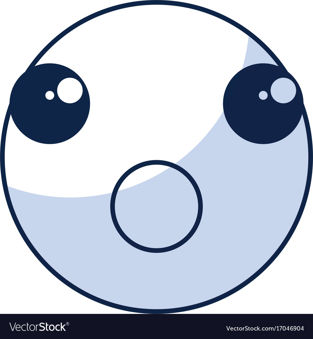 Kawaii circle face emoticon character