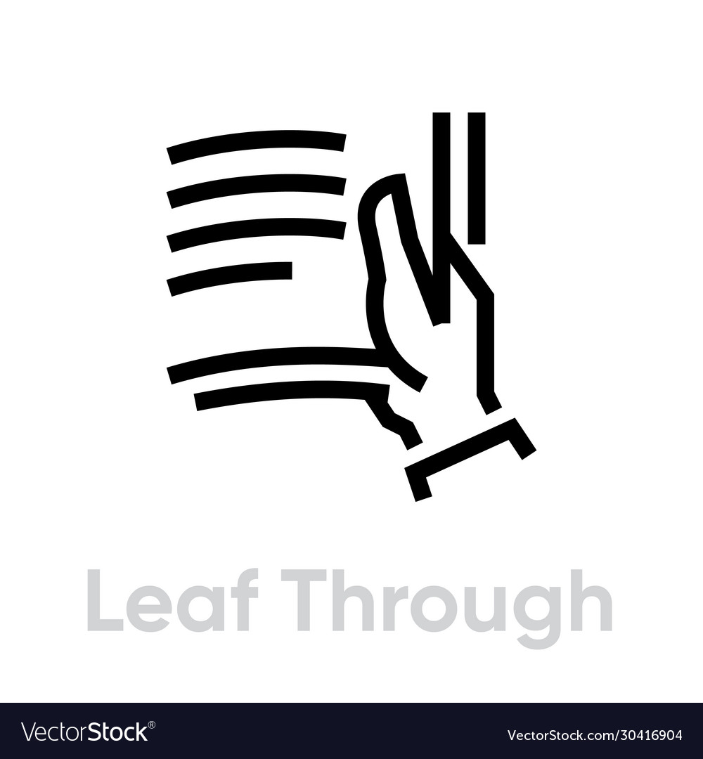 Leaf through book read icon editable line