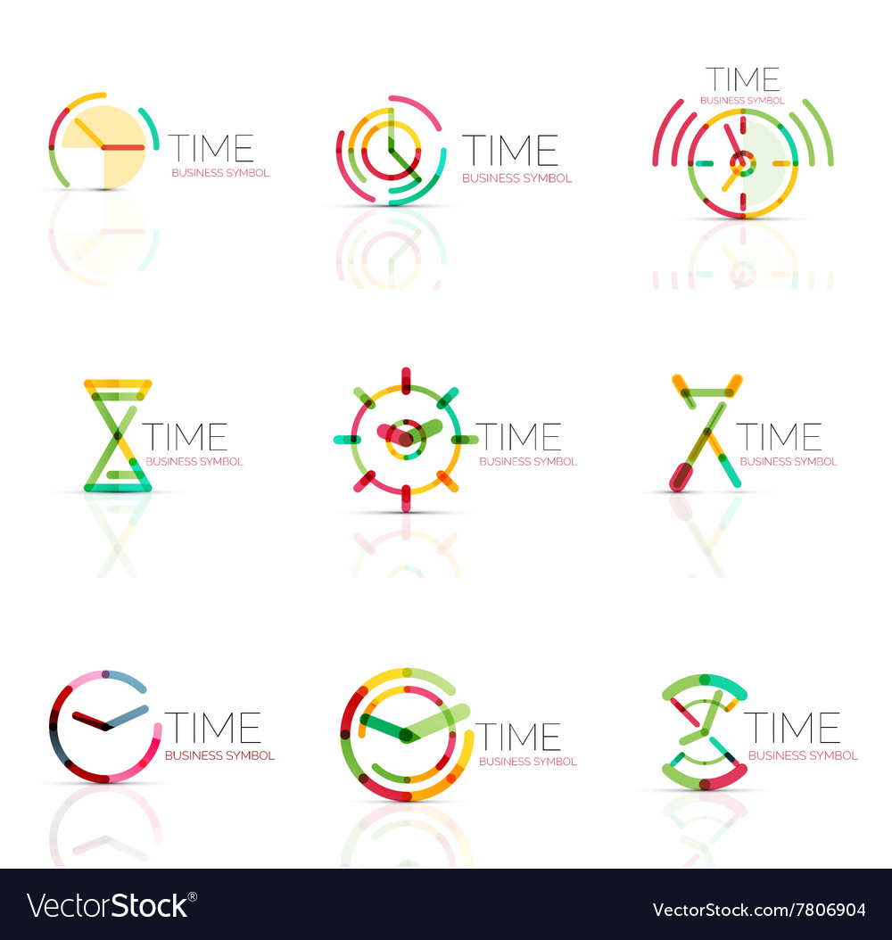 Linear time abstract logo set connected