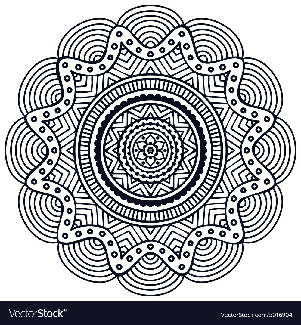 Download Mandala round ornament pattern Royalty Free Vector Image