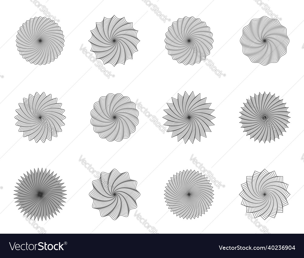 Money Watermark Geometric Round Guilloches Vector Image