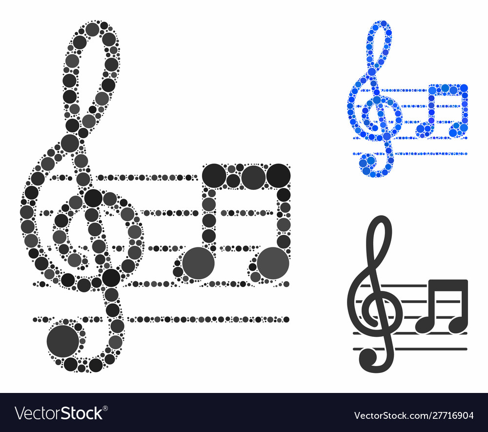 Musical notation composition icon round dots